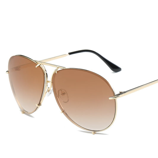 New Ocean Sunglasses Fashion Retro Glasses for Men and Women Couples European and American Large Frame Sunglasses
