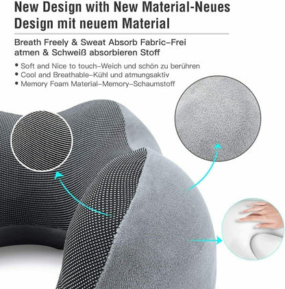 Memory Foam U Shaped Travel Pillow Neck Support Soft Head Rest Car Plane Cushion
