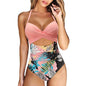 Swimwear New Swimwear European and American Women's Conservative One Piece Solid Color Cross Bikini