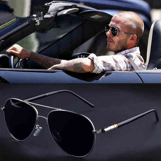 Metail Frame Quality Oversized Spring Leg Alloy Men Sunglasses Polarized Brand Design Pilot Male Sun Glasses Driving
