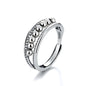 Couple Ring 925 Silver New Jewelry Fashion Simple Wave Point Beaded Ring Accessories Live Ring