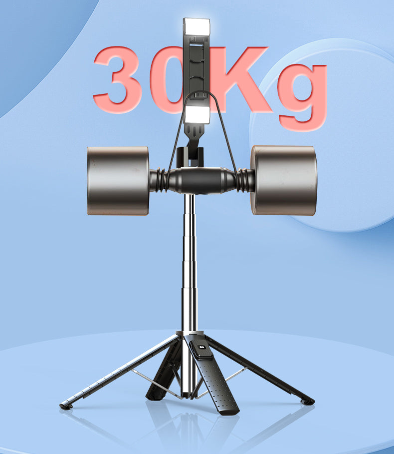 New Reinforced Quadripod Bluetooth Selfie Stick Outdoor Multi-Function Mobile Phone Live Broadcast Bracket Fill Light Selfie Stick