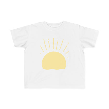 Sunny Toddler Fine Jersey Tee - Bright Yellow Sun Graphic