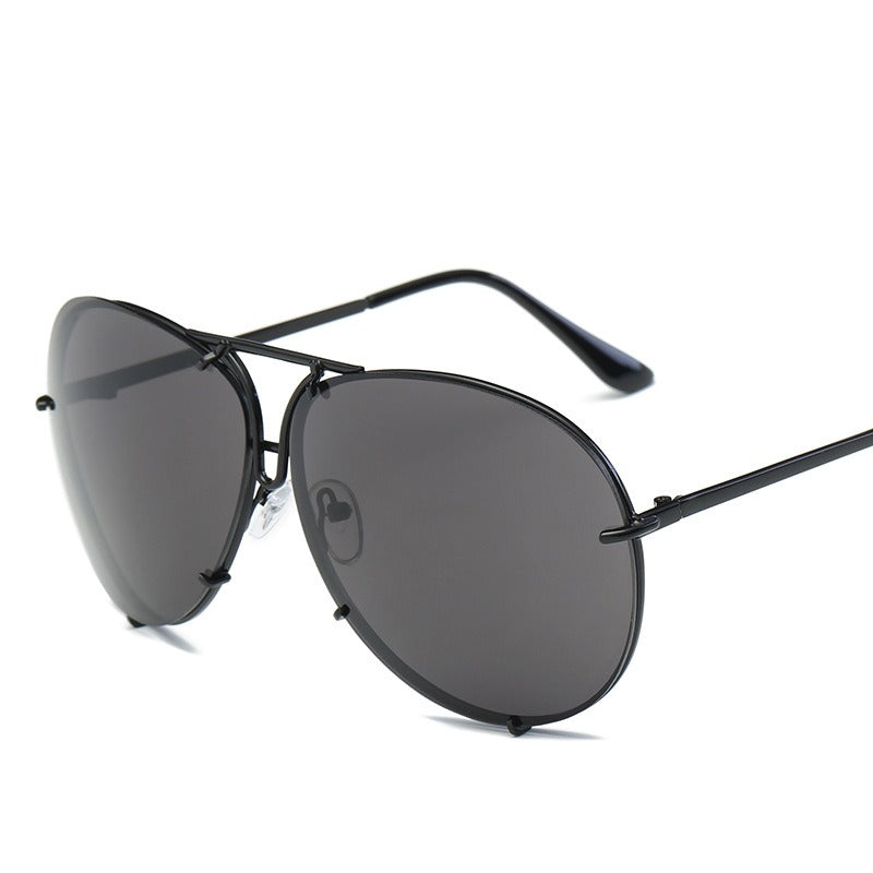 New Ocean Sunglasses Fashion Retro Glasses for Men and Women Couples European and American Large Frame Sunglasses