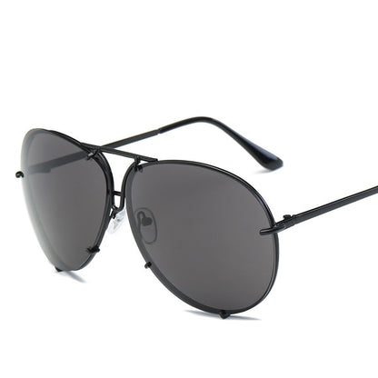 New Ocean Sunglasses Fashion Retro Glasses for Men and Women Couples European and American Large Frame Sunglasses