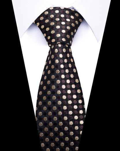 Men's 8cm Business Professional Striped Tie Wedding Suit Accessories Polyester Tie Men