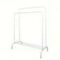 Multifunctional Coat  Clothing Double Rod Hanger With Shelf Freestanding White