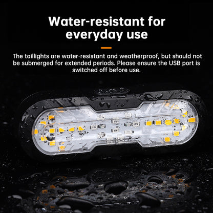 Wireless Remote Bike Tail Light with Turn Signal & Horn, USB-C Rechargeable Safety Warning Light