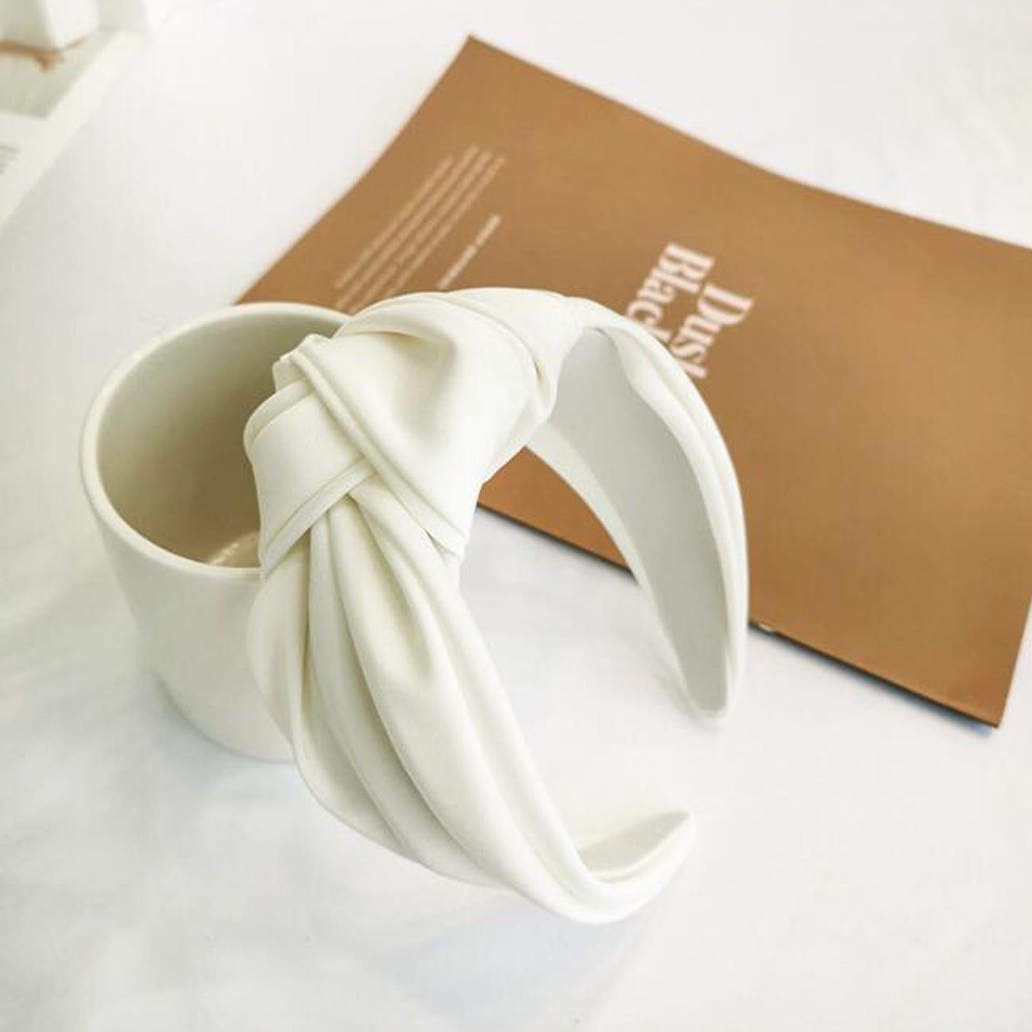 New Fashion Women Headband Adult Wide Side Solid Color Hairband Center Knot Turban Casual Hair Accessories Wholesale