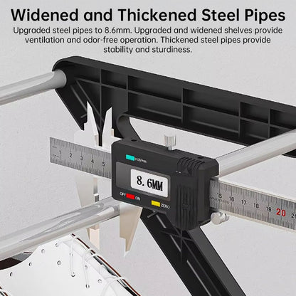 Z-shaped 4-layer shoe organizer: space-saving, wall/corner-mount, stackable, adjustable storage shelf.