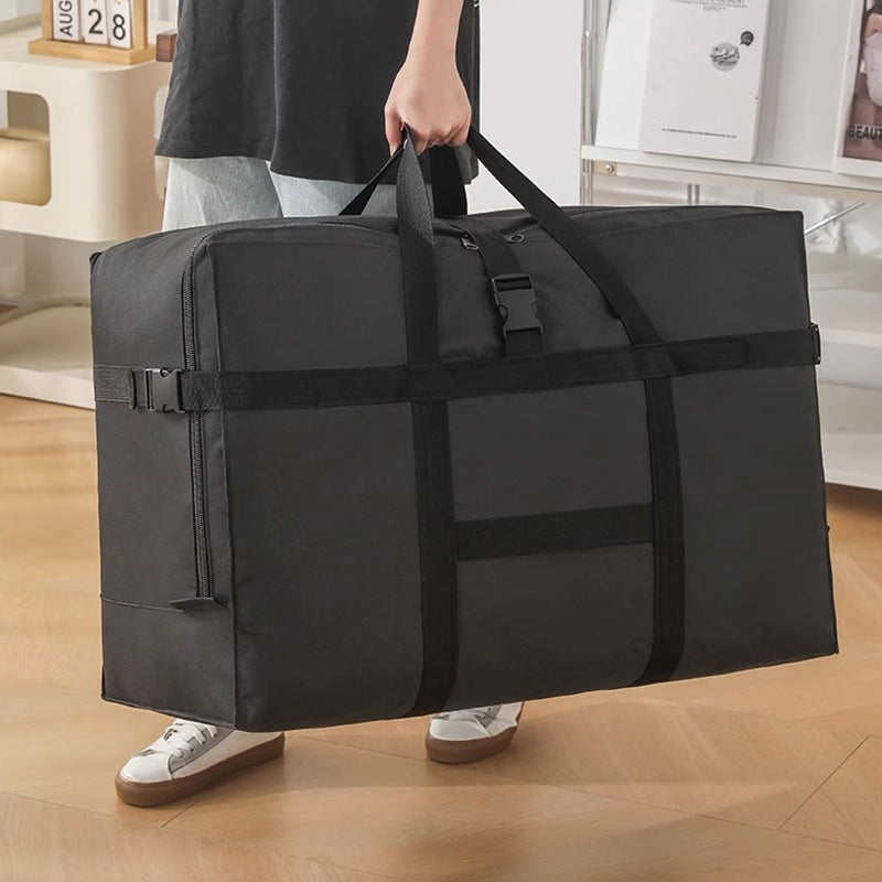 Oxford Fabric Storage Bag: Thick, Large-Capacity, Portable (Grid Pattern) – For Clothes, Blankets, Checked Luggage