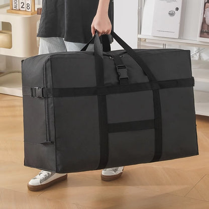 Oxford Fabric Storage Bag: Thick, Large-Capacity, Portable (Grid Pattern) – For Clothes, Blankets, Checked Luggage