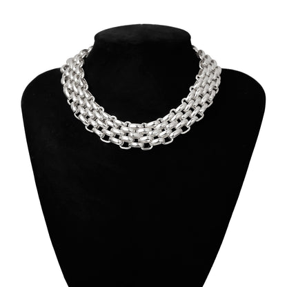 Personality exaggerated thick chain necklace female retro simple clothing accessories metal sweater chain