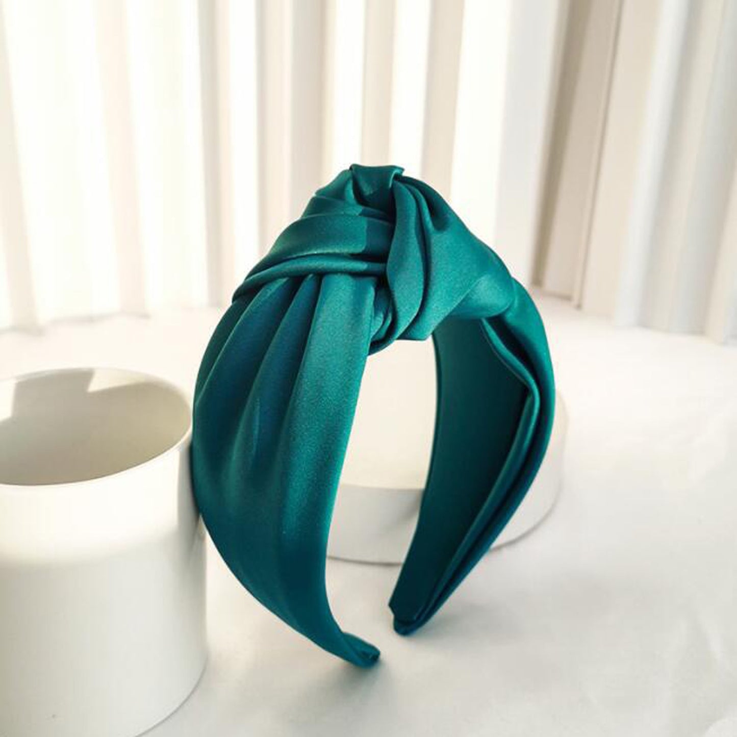 New Fashion Women Headband Adult Wide Side Solid Color Hairband Center Knot Turban Casual Hair Accessories Wholesale