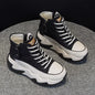 Small niche high top women's shoes thick soled casual versatile sports shoes