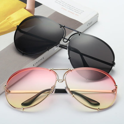 New Ocean Sunglasses Fashion Retro Glasses for Men and Women Couples European and American Large Frame Sunglasses