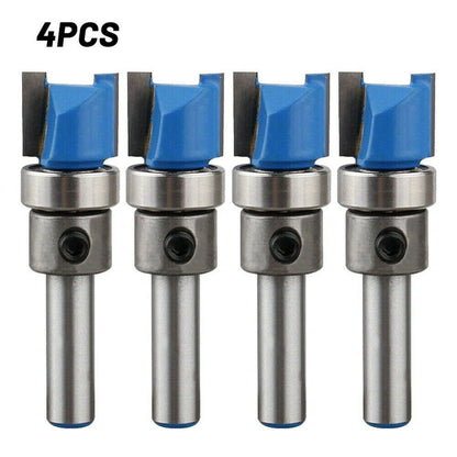 4Pcs Top Bearing Flush Trim Pattern Router Bit 1 -4 Shank Milling Cutter Set