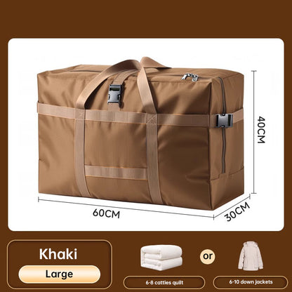 Oxford Fabric Storage Bag: Thick, Large-Capacity, Portable (Grid Pattern) – For Clothes, Blankets, Checked Luggage
