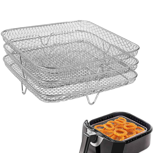 Airfryer Accessories Three-Tier Airfryer Steamer Rack Stainless Steel DZ201 Stackable Rack Dehydration Rack Dried Fruit Rack