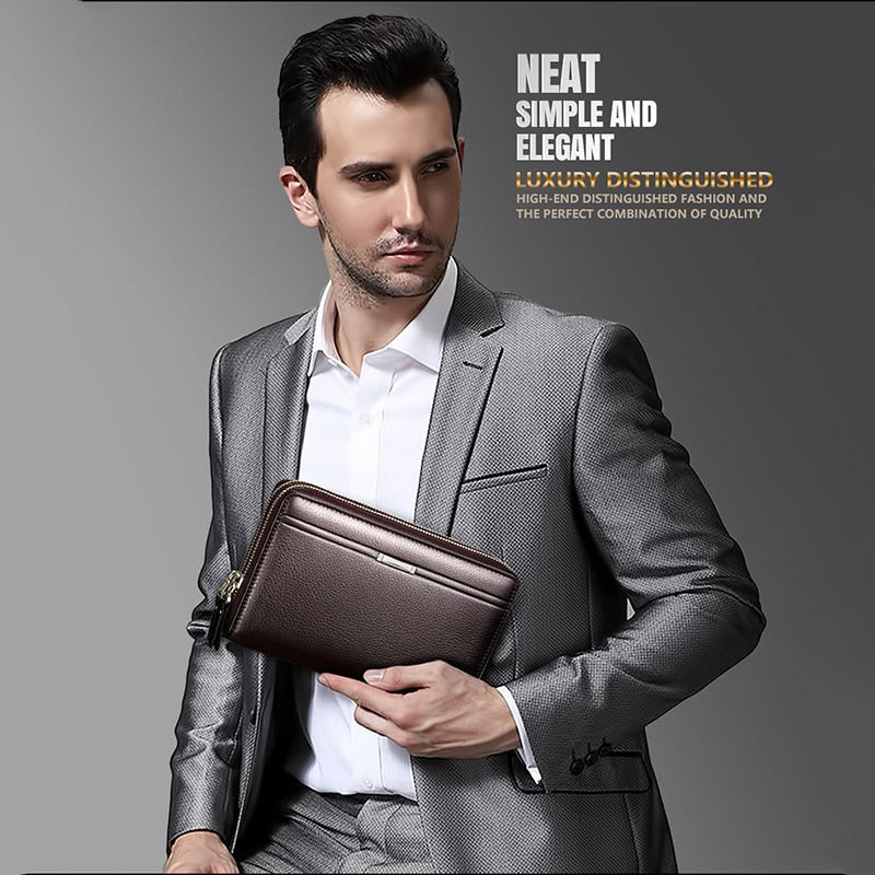 Brand wallet men wallets leather fashion handbags Men's wallet luxury high capacity casual black men's handbag wallet leather