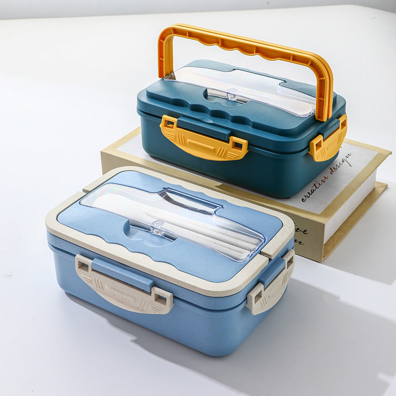Portable lunch box for office workers students sealed microwaveable compartmentalized lunch box