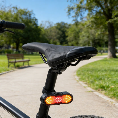 Wireless Remote Bike Tail Light with Turn Signal & Horn, USB-C Rechargeable Safety Warning Light