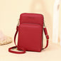 New Fashion Women's Bag Large Capacity One-Shoulder Diagonal Bag Solid Color Multi-Function Mobile Phone Bag Ladies Wallet