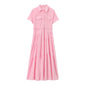 Women's casual dress with belt and shirt style dress for women