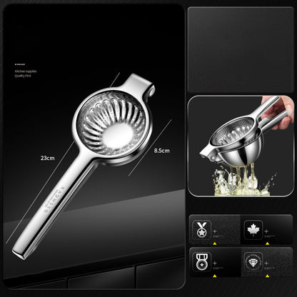 Manual multi-function lemon and orange juice press stainless steel