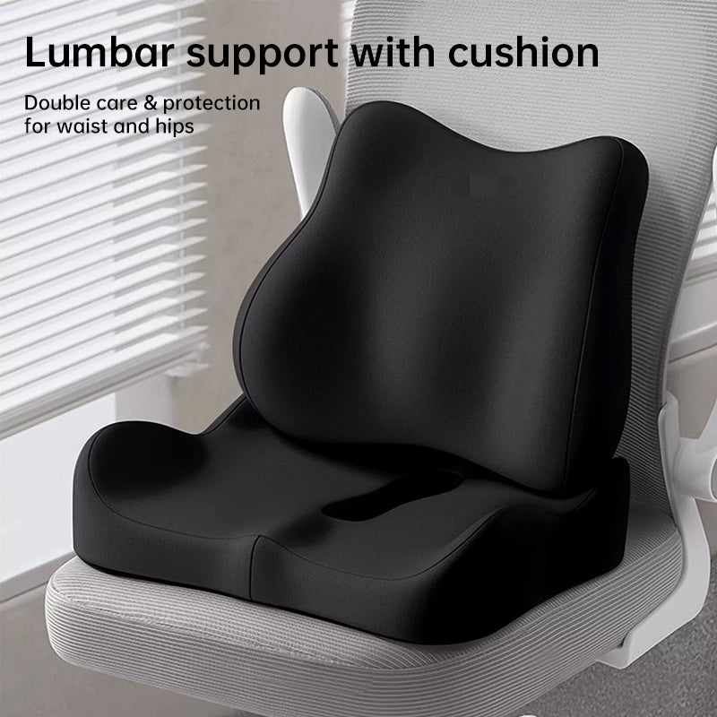 Memory foam car seat cushion. Ergonomic support. Relieves back/coccyx pain. Universal fit.