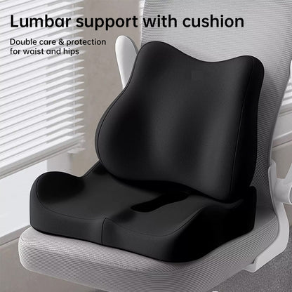 Memory foam car seat cushion. Ergonomic support. Relieves back/coccyx pain. Universal fit.