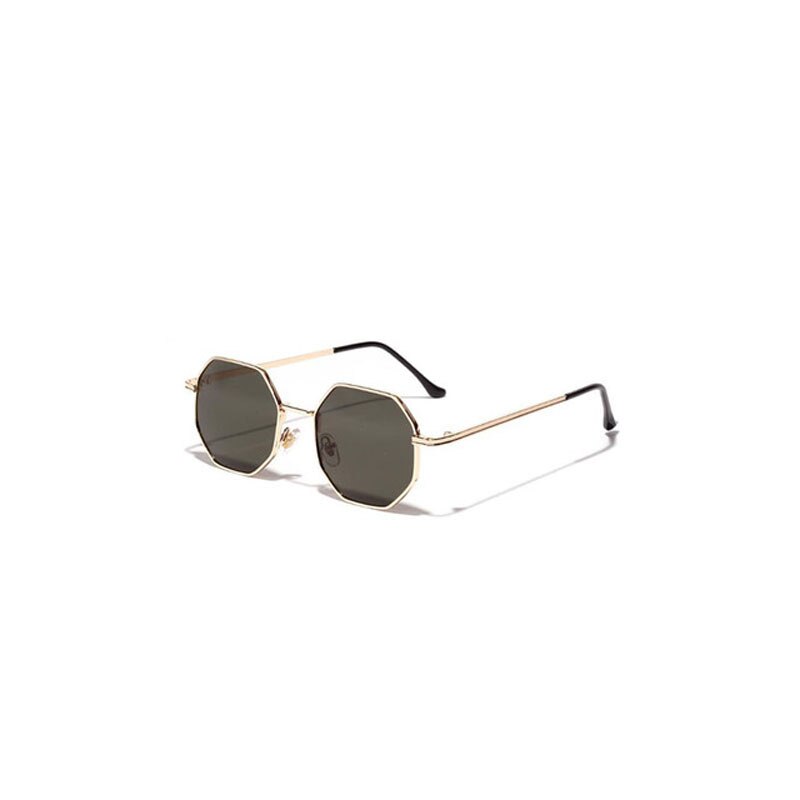 Square Sunglasses New Ladies Retro Classic Fishing glasses Men women Luxury polygon Metal frame Gold Green Eyewear UV400