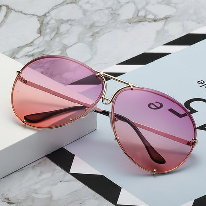 New Ocean Sunglasses Fashion Retro Glasses for Men and Women Couples European and American Large Frame Sunglasses