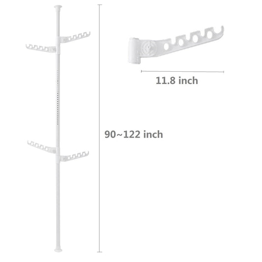 Extra Long Clothes Hanger With The Top Relying On The Ceiling And Nuclear Floor