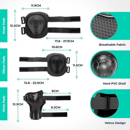 Kids Helmet For 3-10 Years Old Helmet And Knee Pads Set Adjustable Elbow &Wrist
