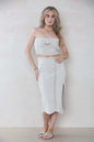 Sexy Cover-Ups Sleeveless Top Slit And Long Skirt Set