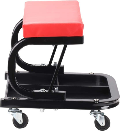 MECHANICS PADDED CREEPER TROLLEY SEAT CAR GARAGE WORK STOOL SWIVEL WHEELS CHAIR