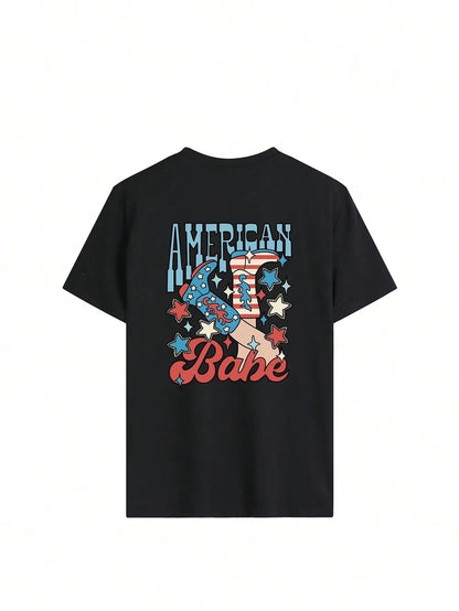 Letter graphic T-shirt women's street sports short sleeved fashion summer T-shirt clothing
