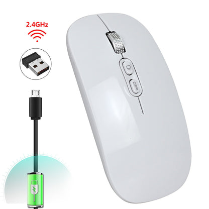 Rechargeable wireless mouse with 2.4G mute and one click return to desktop office mouse with built-in lithium battery