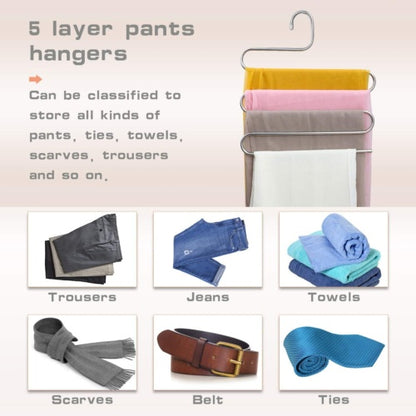 3pcs Clothes Pants Trouser Hanger Multi Layer Storage Closet Space Saver Organizer
