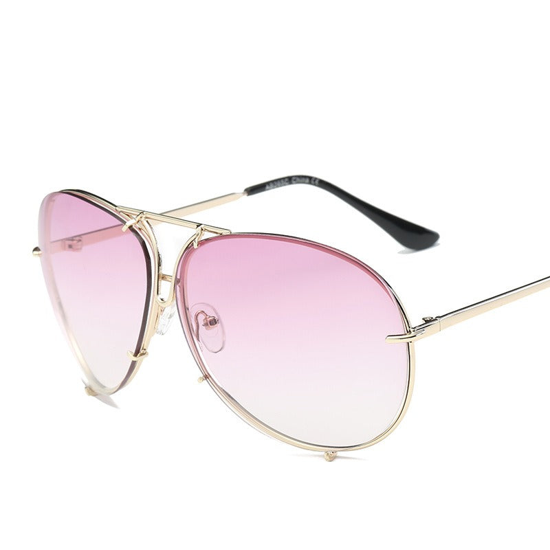 New Ocean Sunglasses Fashion Retro Glasses for Men and Women Couples European and American Large Frame Sunglasses