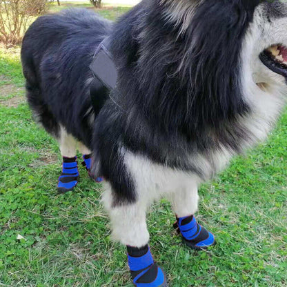 4x Anti-Slip Pet Boots Dog Puppy Waterproof Shoes Protective Rain-Booties Socks