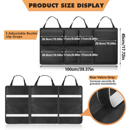 Large Car Boot Organiser Tidy Back Seat Storage Bag Hanging Pocket Accessories