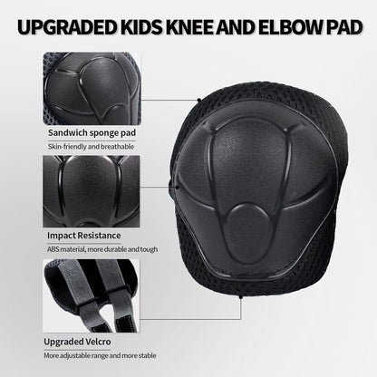 Kids Helmet For 3-10 Years Old Helmet And Knee Pads Set Adjustable Elbow &Wrist