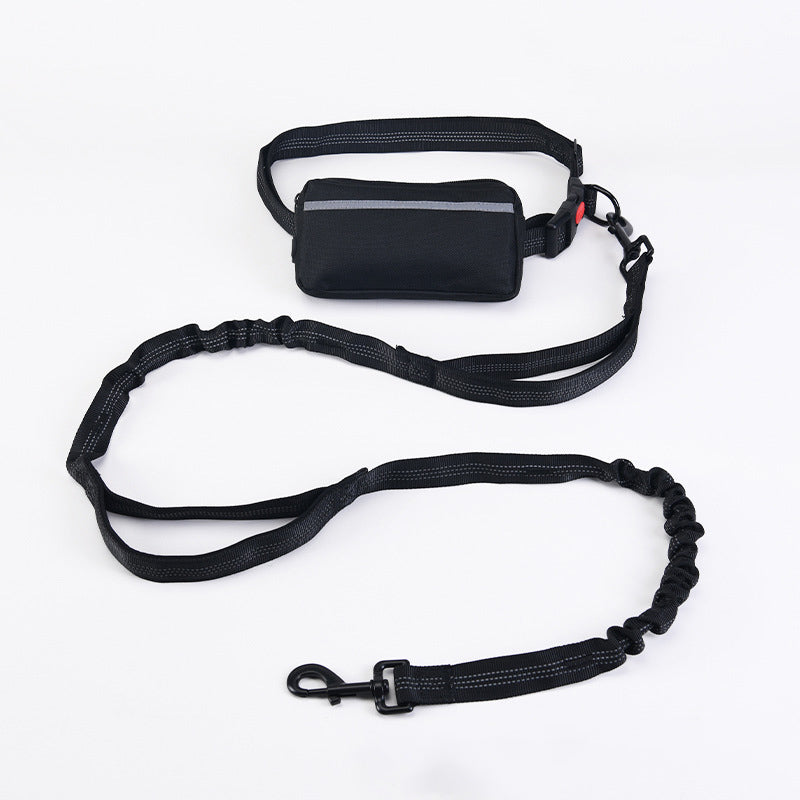 Multifunctional Pet Running Traction Rope Sports Dog Walking Mobile Bag High Elastic Dog Traction Belt Pulling Dog Rope