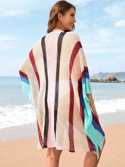 Women's Splicing Hollow Beach Skirt Loose Bikini Hoodie for Women