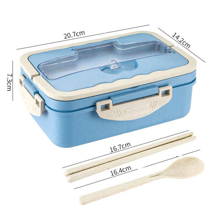 Portable lunch box for office workers students sealed microwaveable compartmentalized lunch box