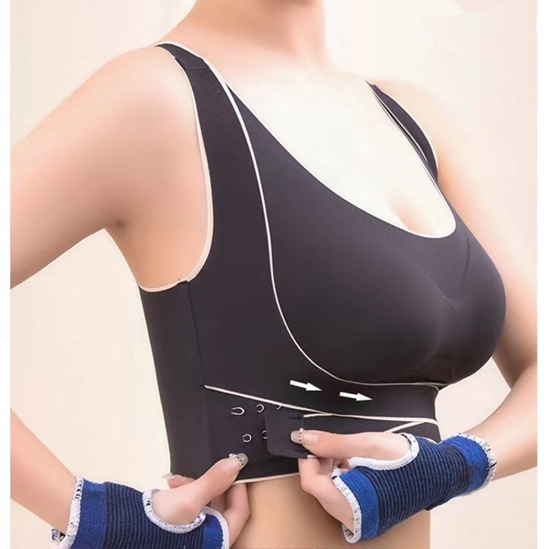 Traceless Sports Bra for Women Shockproof Running Gather Anti sagging Back Fitness Yoga Tank Top Style Steel Ring Free Bra