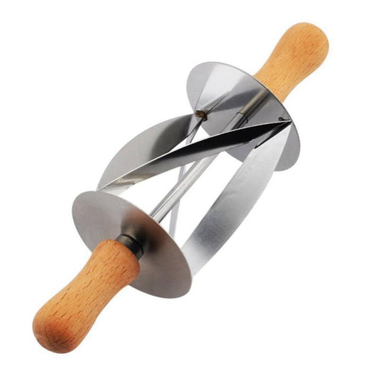Stainless Steel Rolling Cutter Making Croissant Bread Wheel Dough Pastry Wooden Handle Baking Kitchen Accessories Knife Garden
