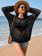 Women's Knitted Shirt Round Neck Love Beach Hoodie Resort Solid Color Women's Knitted Shirt